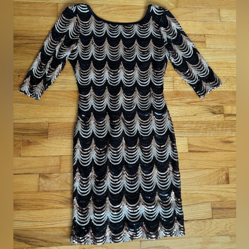 Black and Gold/Silver Sequin Dress